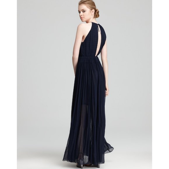 French Conn Spell On You Halter Maxi Dress Pleat - Picture 2 of 2